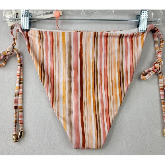 Minkpink Amaya Tie Side Bikini Bottoms Stripe Large Swimwear - Picture 2 of 6